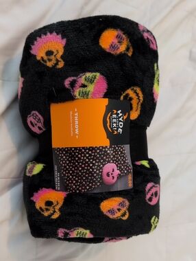 Hyde And Eek Bright Skeleton Throw Blanket